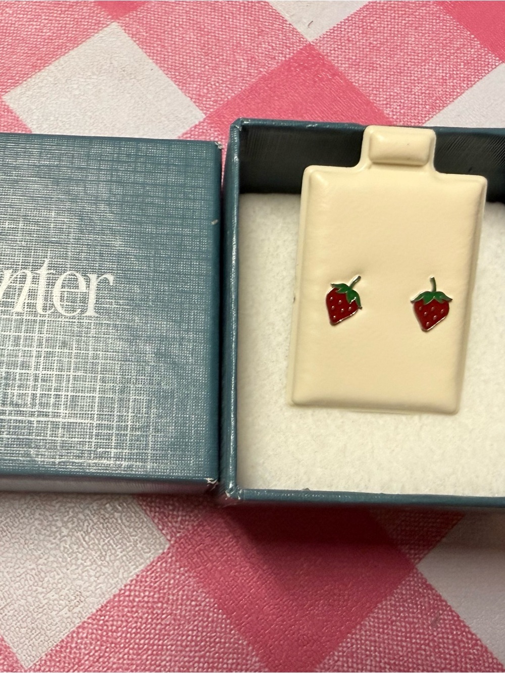 Strawberry Stud Earrings Kids | 925 Sterling Silver - Picture 2 of 5